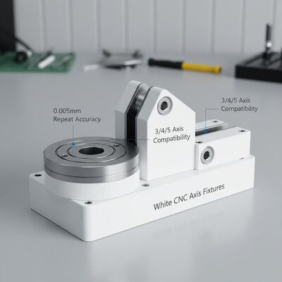 Witte CNC-assen met 0,005 mm herhalingsnauwkeurigheid en 3/4/5-ascompatibiliteit voor precisiebewerking